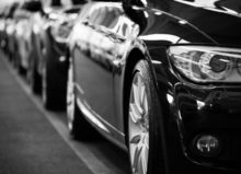 Black cars lined up