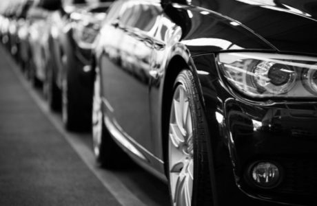 Black cars lined up