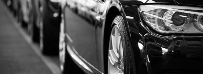 Black cars lined up